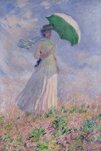 Woman with a Parasol turned to the Right (1886) by Claude Monet